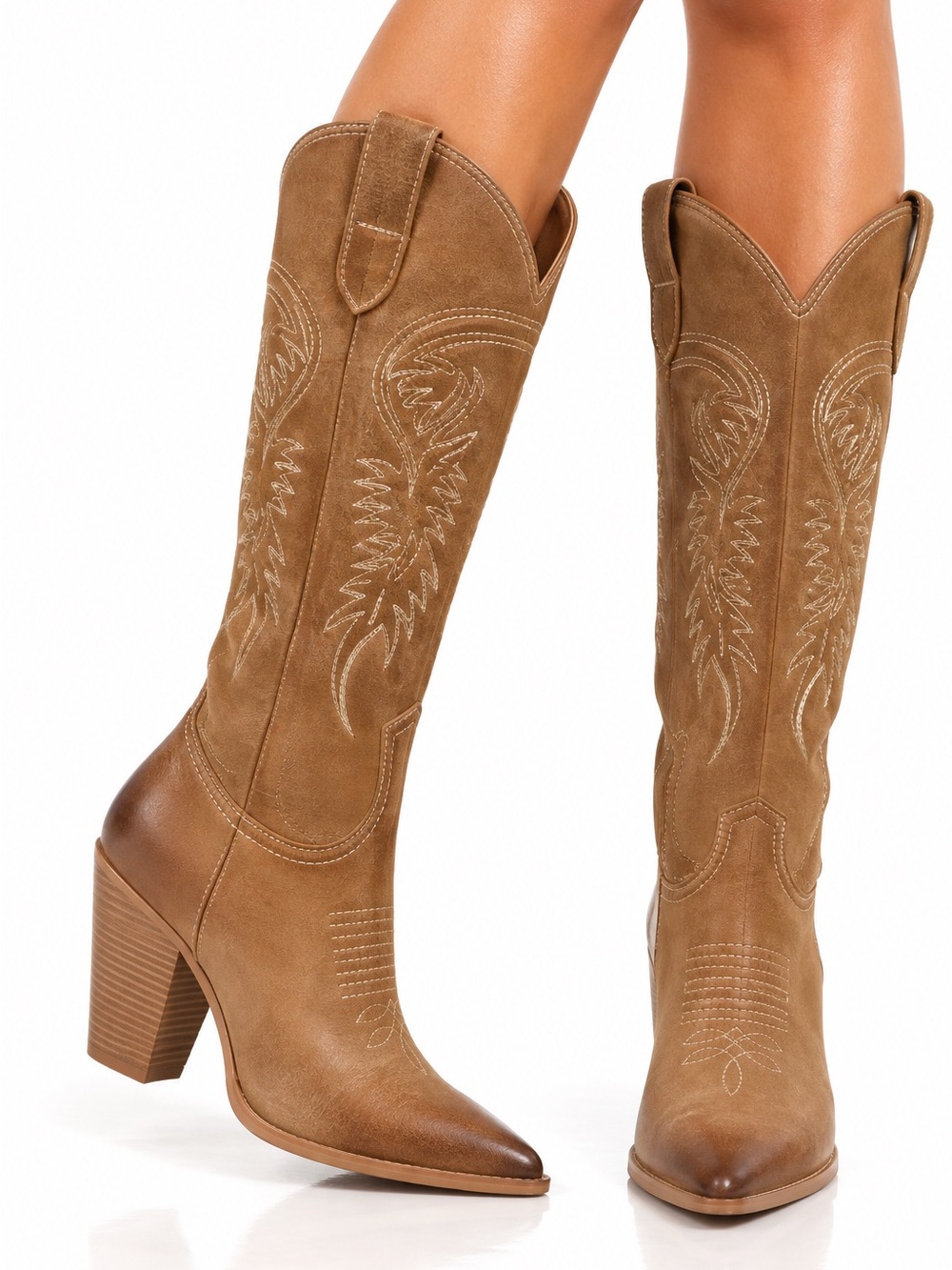 Boutique Brown Cowgirl Boots - Picture 2 of 2